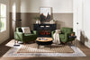 Kort & Co. Freeman 37" Linen-Look Fabric Chair with Wood Legs and Tufted Back Cushion - Avocado Green | Fauteuil Freeman Kort & Co. de 37 po en tissu d’apparence lin avec pattes en bois et coussin de dossier capitonné - vert avocat
