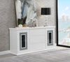 Garbo Dining Server with Storage, Glam,  64"W - White | Desserte de salle à manger somptueuse Garbo de 64 po (L) avec rangement - blanche