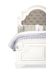 Grace Panel Bed with Headboard & Frame, Wooden, Fabric, Antique White - Queen Size | Lit à panneau Grace en bois et en tissu avec tête de lit et cadre de lit, blanc antique - format grand lit