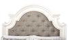 Grace Panel Bed with Headboard & Frame, Wooden, Fabric, Antique White - Queen Size | Lit à panneau Grace en bois et en tissu avec tête de lit et cadre de lit, blanc antique - format grand lit