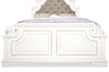 Grace Panel Bed with Headboard & Frame, Wooden, Fabric, Antique White - Queen Size | Lit à panneau Grace en bois et en tissu avec tête de lit et cadre de lit, blanc antique - format grand lit