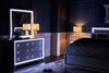 Halo Bedroom Dresser Mirror with LED Light, Glam - White | Miroir de commode de chambre à coucher somptueux Halo avec éclairage à DEL - blanc