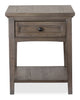 Hanson 20” Traditional Pine End Table with Storage - Dovetail Grey | Table de bout traditionnelle Hanson de 20 po en pin - gris tourterelle