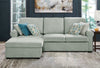 Scott Living Haven 2-Piece Left-Facing Chenille Fabric Sleeper Sectional with Storage Chaise - Seafoam Blue | Sofa-lit sectionnel de gauche Haven de Scott Living 2 pièces en tissu de chenille avec fauteuil long de rangement - bleu écume de mer