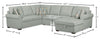 Scott Living Haven 3-Piece Right-Facing Chenille Fabric Sleeper Sectional with Storage Chaise - Seafoam Blue | Sofa-lit sectionnel de droite Haven de Scott Living 3 pièces en tissu de chenille avec fauteuil long de rangement - bleu écume de mer