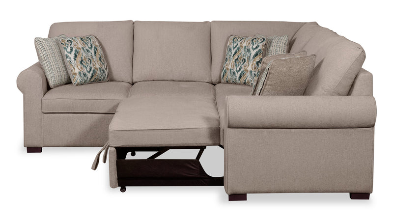 Sofa-lit sectionnel de droite Haven de Scott Living 2 pièces en tissu de chenille - taupe