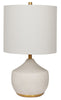 Kort & Co. 25" Iris Cream and Gold Ceramic Table Lamp|Lampe de table Iris de Kort & Co. de 25 po en céramique, crème et dorée