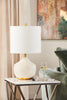 Kort & Co. 25" Iris Cream and Gold Ceramic Table Lamp|Lampe de table Iris de Kort & Co. de 25 po en céramique, crème et dorée
