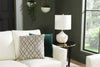Kort & Co. 25" Iris Cream and Gold Ceramic Table Lamp|Lampe de table Iris de Kort & Co. de 25 po en céramique, crème et dorée