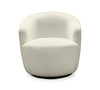 Ivie 28.7" Chenille Boucle Fabric Curved Swivel Accent Chair - White | Fauteuil d’appoint pivotant courbé Ivie de 28,7 po en tissu de chenille bouclé - blanc