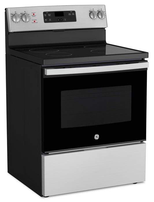 Cuisinière électrique GE de 5 pi³ avec élément de cuisson double et mode sabbat certifié - acier inoxydable - JCBS630SVSS