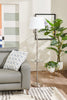 Kort & Co. Joss 61" Brushed Steel Floor Lamp with USB Charging and Built-In Side Table|Lampe à pied Joss de Kort & Co. de 61 po acier brossé avec recharge USB et table d’appoint intégrée
