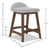 Jovi Counter-Height Stool with Linen-Look Fabric, 24"H, Wood - Grey | Tabouret 24 po Jovi de hauteur comptoir en tissu d’apparence lin et en bois - gris