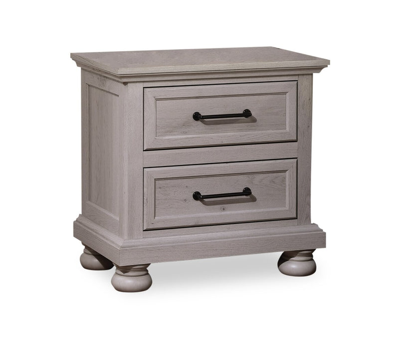 Table de nuit Kylie de 26 po (l) x 25 po (H) à 2 tiroirs avec port USB - sable