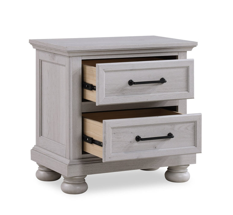 Table de nuit Kylie de 26 po (l) x 25 po (H) à 2 tiroirs avec port USB - sable