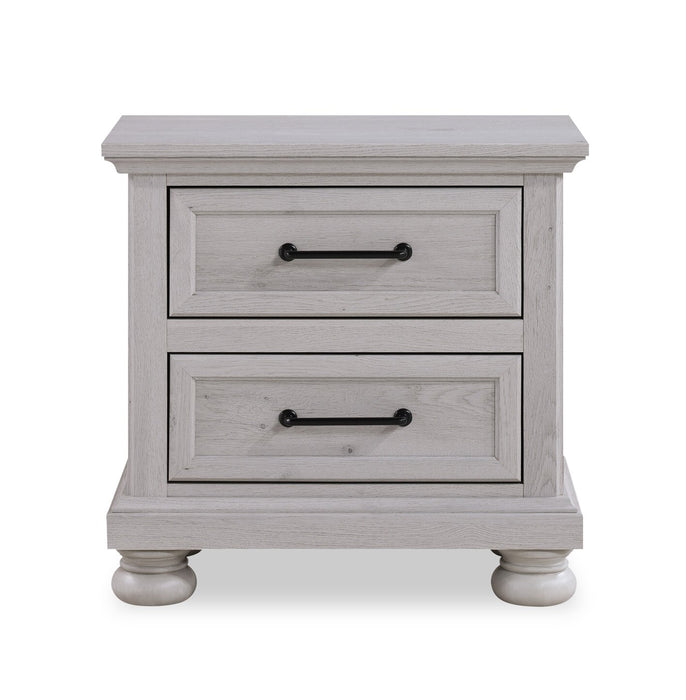 Table de nuit Kylie de 26 po (l) x 25 po (H) à 2 tiroirs avec port USB - sable