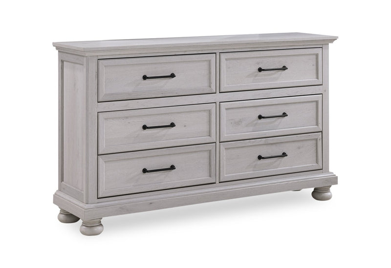 Commode de chambre à coucher Kylie de 60 po (l) x 36 po (H) à 6 tiroirs - sable