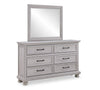 Kylie 6pc Bedroom Set with Storage Bed, Dresser, Mirror & Nightstand, Sand - Queen Size | Ensemble de chambre à coucher Kylie 6 pièces sable avec lit de rangement, commode, miroir et table de nuit - format grand lit