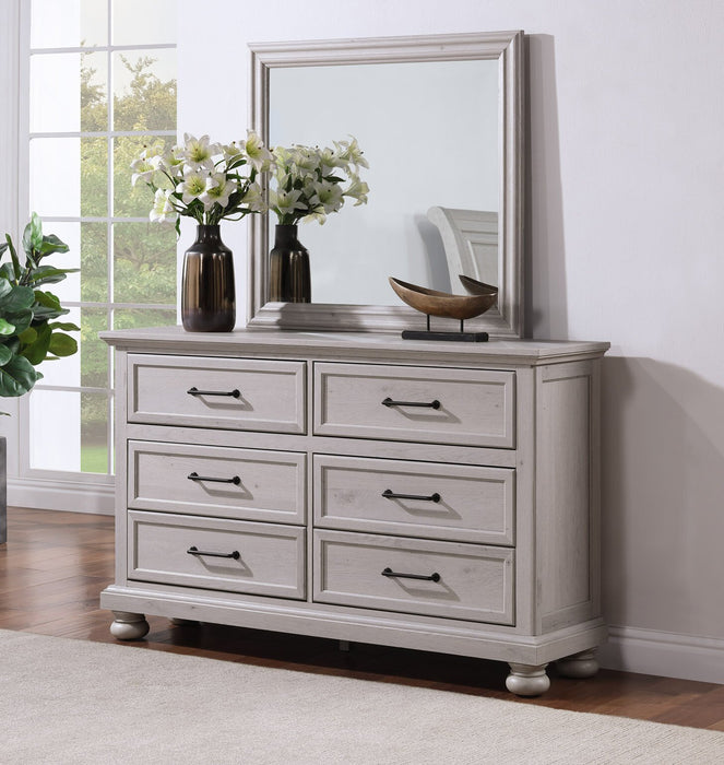 Commode de chambre à coucher Kylie de 60 po (l) x 36 po (H) à 6 tiroirs - sable