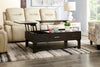 Landon 48" Modern Lift Top Coffee Table With Storage, Shelf and Casters - Dark Brown  |Table à café moderne Landon de 48 po avec dessus relevable, rangement, tablette et roulettes - brun foncé