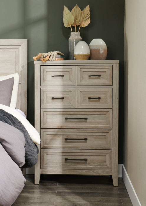 Commode verticale Lara de 33,9 po (L) x 50,5 po (H) à 5 tiroirs pour la chambre à coucher - gris antique