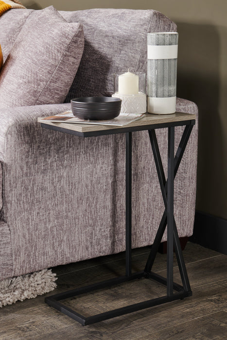 Table de fauteuil Leila de 10,25 po en forme de C - grise