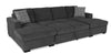 Made in Canada Legend 3-Piece Chenille Fabric Sleeper Sectional with Two Storage Chaises - Pepper Grey | Sofa-lit sectionnel Legend 3 pièces fabriqué au Canada en tissu de chenille avec 2 fauteuils longs de rangement - gris poivre