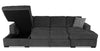 Made in Canada Legend 3-Piece Chenille Fabric Sleeper Sectional with Two Storage Chaises - Pepper Grey | Sofa-lit sectionnel Legend 3 pièces fabriqué au Canada en tissu de chenille avec 2 fauteuils longs de rangement - gris poivre