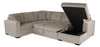 Made in Canada Legend 3-Piece Right-Facing Chenille Fabric Sleeper Sectional with Storage Chaise - Platinum Beige | Sofa-lit sectionnel de droite Legend 3 pièces fabriqué au Canada en tissu de chenille avec fauteuil long de rangement - beige platine