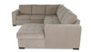 Made in Canada Legend 3-Piece Right-Facing Chenille Fabric Sleeper Sectional with Storage Chaise - Platinum Beige | Sofa-lit sectionnel de droite Legend 3 pièces fabriqué au Canada en tissu de chenille avec fauteuil long de rangement - beige platine