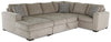 Made in Canada Legend 4-Piece Left-Facing Chenille Fabric Sleeper Sectional with Storage Chaise - Platinum Beige | Sofa-lit sectionnel de gauche Legend 4 pièces fabriqué au Canada en tissu de chenille avec fauteuil long de rangement - beige platine