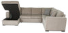 Made in Canada Legend 4-Piece Left-Facing Chenille Fabric Sleeper Sectional with Storage Chaise - Platinum Beige | Sofa-lit sectionnel de gauche Legend 4 pièces fabriqué au Canada en tissu de chenille avec fauteuil long de rangement - beige platine