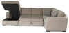 Made in Canada Legend 4-Piece Left-Facing Chenille Fabric Sleeper Sectional with Storage Chaise - Platinum Beige | Sofa-lit sectionnel de gauche Legend 4 pièces fabriqué au Canada en tissu de chenille avec fauteuil long de rangement - beige platine