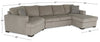 Made in Canada Legend 3-Piece Left-Facing Chenille Fabric Cuddler Sleeper Sectional with Chaise - Platinum Beige | Sofa-lit sectionnel enveloppant de gauche Legend 3 pièces fabriqué au Canada en tissu de chenille avec fauteuil long - beige platine
