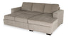 Made in Canada Legend 2-Piece Right-Facing Chenille Fabric Sleeper Sectional with Storage Chaise - Platinum Beige | Sofa-lit sectionnel de droite Legend 2 pièces fabriqué au Canada en tissu de chenille avec fauteuil long de rangement - beige platine