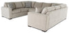 Made in Canada Legend 3-Piece Chenille Fabric Sleeper Sectional - Platinum Beige | Sofa-lit sectionnel Legend 3 pièces fabriqué au Canada en tissu de chenille - beige platine