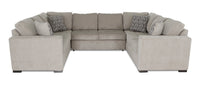 Sofa-lit sectionnel Legend 3 pièces fabriqué au Canada en tissu de chenille - beige platine
