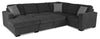 Made in Canada Legend 3-Piece Left-Facing Chenille Fabric Sleeper Sectional with Storage Chaise - Pepper Grey | Sofa-lit sectionnel de gauche Legend 3 pièces fabriqué au Canada en tissu de chenille avec fauteuil long de rangement - gris poivre