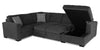 Made in Canada Legend 3-Piece Right-Facing Chenille Fabric Sleeper Sectional with Storage Chaise - Pepper Grey | Sofa-lit sectionnel de droite Legend 3 pièces fabriqué au Canada en tissu de chenille avec fauteuil long de rangement - gris poivre