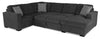 Made in Canada Legend 3-Piece Right-Facing Chenille Fabric Sleeper Sectional with Storage Chaise - Pepper Grey | Sofa-lit sectionnel de droite Legend 3 pièces fabriqué au Canada en tissu de chenille avec fauteuil long de rangement - gris poivre