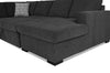 Made in Canada Legend 3-Piece Right-Facing Chenille Fabric Sleeper Sectional with Storage Chaise - Pepper Grey | Sofa-lit sectionnel de droite Legend 3 pièces fabriqué au Canada en tissu de chenille avec fauteuil long de rangement - gris poivre