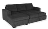Made in Canada Legend 2-Piece Left-Facing Chenille Fabric Sleeper Sectional with Storage Chaise - Pepper Grey | Sofa-lit sectionnel de gauche Legend 2 pièces fabriqué au Canada en tissu de chenille avec fauteuil long de rangement - gris poivre
