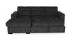 Made in Canada Legend 2-Piece Left-Facing Chenille Fabric Sleeper Sectional with Storage Chaise - Pepper Grey | Sofa-lit sectionnel de gauche Legend 2 pièces fabriqué au Canada en tissu de chenille avec fauteuil long de rangement - gris poivre