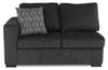 Made in Canada Legend 2-Piece Right-Facing Chenille Fabric Cuddler Sectional - Pepper Grey | Sofa sectionnel de droite Legend 2 pièces fabriqué au Canada en tissu de chenille avec fauteuil enveloppant - gris poivre