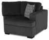 Made in Canada Legend 2-Piece Right-Facing Chenille Fabric Cuddler Sectional - Pepper Grey | Sofa sectionnel de droite Legend 2 pièces fabriqué au Canada en tissu de chenille avec fauteuil enveloppant - gris poivre