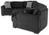 Made in Canada Legend 3-Piece Right-Facing Chenille Fabric Cuddler Sleeper Sectional - Pepper Grey | Sofa-lit sectionnel de droite Legend 3 pièces fabriqué au Canada en tissu de chenille avec fauteuil enveloppant - gris poivre