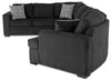 Made in Canada Legend 3-Piece Right-Facing Chenille Fabric Cuddler Sleeper Sectional - Pepper Grey | Sofa-lit sectionnel de droite Legend 3 pièces fabriqué au Canada en tissu de chenille avec fauteuil enveloppant - gris poivre