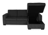 Made in Canada Legend 2-Piece Right-Facing Chenille Fabric Sleeper Sectional with Storage Chaise - Pepper Grey | Sofa-lit sectionnel de droite Legend 2 pièces fabriqué au Canada en tissu de chenille avec fauteuil long de rangement - gris poivre