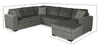Made in Canada Legend 3-Piece Right-Facing Chenille Fabric Sleeper Sectional with Storage Chaise - Pewter Brown | Sofa-lit sectionnel de droite Legend 3 pièces fabriqué au Canada en tissu de chenille avec fauteuil long de rangement - brun étain