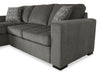 Made in Canada Legend 2-Piece Left-Facing Chenille Fabric Sleeper Sectional with Storage Chaise - Pewter Brown | Sofa-lit sectionnel de gauche Legend 2 pièces fabriqué au Canada en tissu de chenille avec fauteuil long de rangement - brun étain
